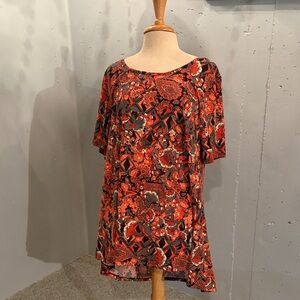 LuLaRoe Red and Black Floral Tunic